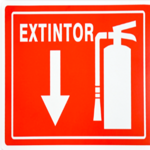 SEÑALAMIENTO LEYENDA "EXTINTOR" 20X25 CM ESTIRENO