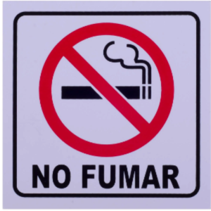 SEÑALAMIENTO LEYENDA "NO FUMAR" 25X20 CM ESTILENO