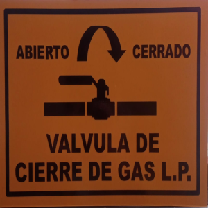 SEÑALAMIENTO CIERRE VÁLVULA DE GAS