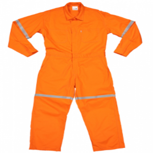 OVEROL NARANJA GABARDINA IGNIFUGA 100% ALG. CON REFLEJANTE