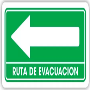 SEÑALAMIENTO LEYENDA "RUTA DE EVACUACIÓN IZQUIERDA" TROVICEL
